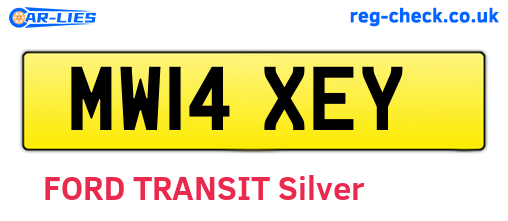 MW14XEY are the vehicle registration plates.
