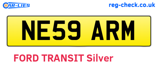 NE59ARM are the vehicle registration plates.
