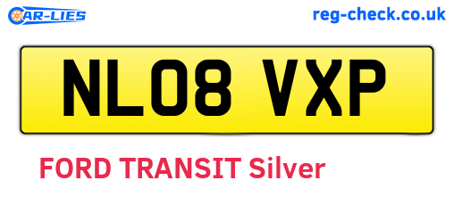NL08VXP are the vehicle registration plates.