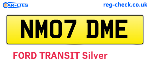 NM07DME are the vehicle registration plates.