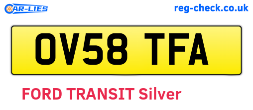 OV58TFA are the vehicle registration plates.