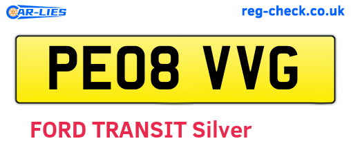 PE08VVG are the vehicle registration plates.