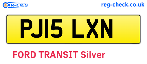 PJ15LXN are the vehicle registration plates.