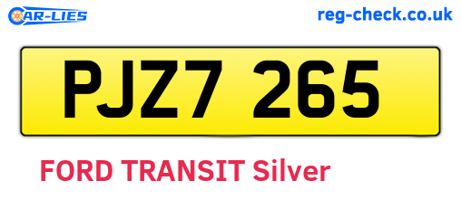 PJZ7265 are the vehicle registration plates.