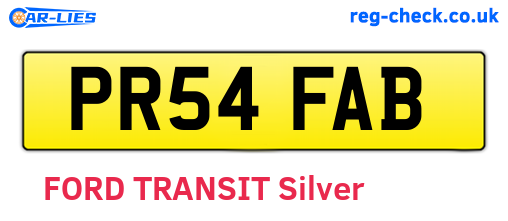 PR54FAB are the vehicle registration plates.