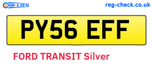 PY56EFF are the vehicle registration plates.