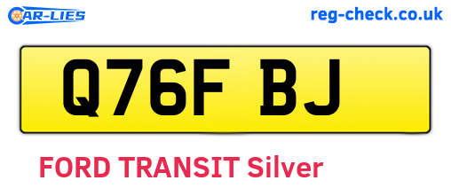 Q76FBJ are the vehicle registration plates.