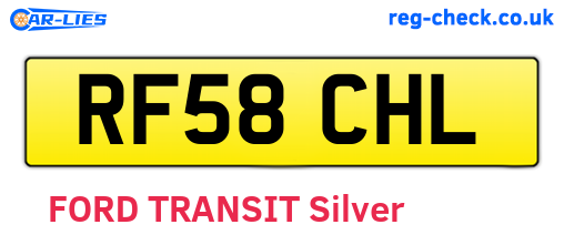 RF58CHL are the vehicle registration plates.