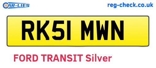 RK51MWN are the vehicle registration plates.