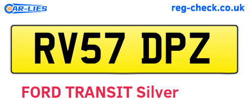 RV57DPZ are the vehicle registration plates.