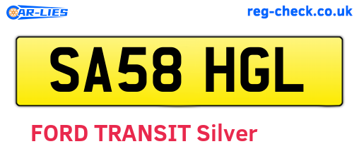 SA58HGL are the vehicle registration plates.