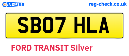 SB07HLA are the vehicle registration plates.