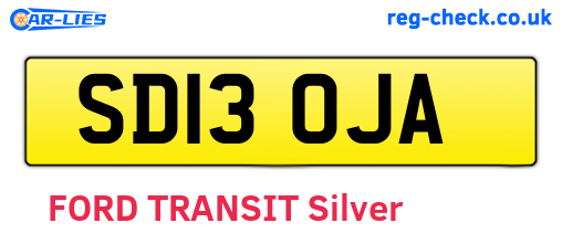SD13OJA are the vehicle registration plates.
