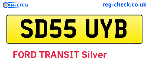 SD55UYB are the vehicle registration plates.