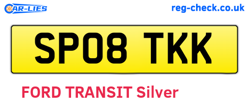 SP08TKK are the vehicle registration plates.