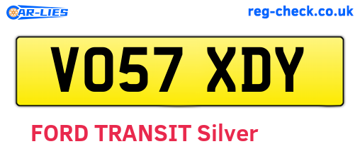 VO57XDY are the vehicle registration plates.
