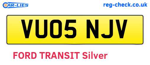 VU05NJV are the vehicle registration plates.