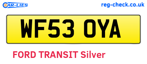 WF53OYA are the vehicle registration plates.