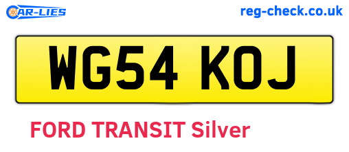 WG54KOJ are the vehicle registration plates.
