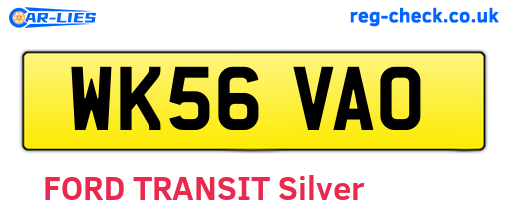 WK56VAO are the vehicle registration plates.