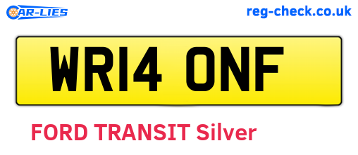 WR14ONF are the vehicle registration plates.