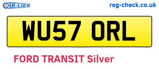 WU57ORL are the vehicle registration plates.