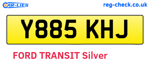 Y885KHJ are the vehicle registration plates.