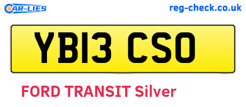 YB13CSO are the vehicle registration plates.