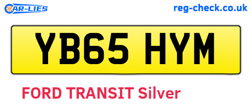 YB65HYM are the vehicle registration plates.