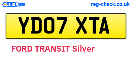 YD07XTA are the vehicle registration plates.