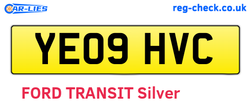 YE09HVC are the vehicle registration plates.