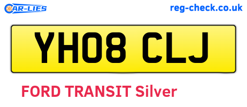 YH08CLJ are the vehicle registration plates.