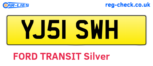 YJ51SWH are the vehicle registration plates.