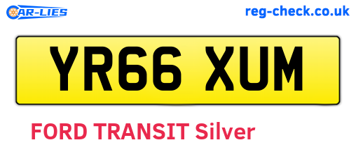 YR66XUM are the vehicle registration plates.