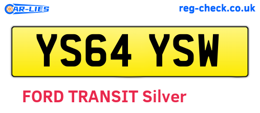 YS64YSW are the vehicle registration plates.