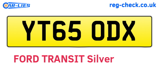 YT65ODX are the vehicle registration plates.