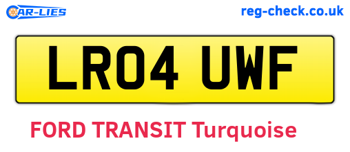 LR04UWF are the vehicle registration plates.