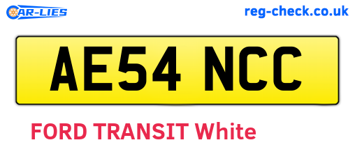 AE54NCC are the vehicle registration plates.