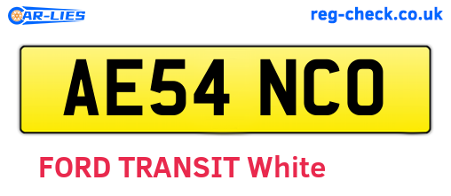 AE54NCO are the vehicle registration plates.