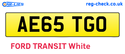 AE65TGO are the vehicle registration plates.
