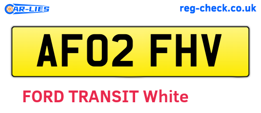 AF02FHV are the vehicle registration plates.