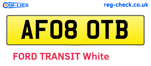 AF08OTB are the vehicle registration plates.