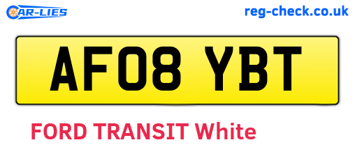 AF08YBT are the vehicle registration plates.