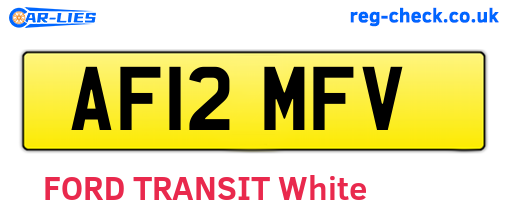 AF12MFV are the vehicle registration plates.