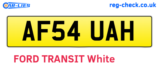 AF54UAH are the vehicle registration plates.