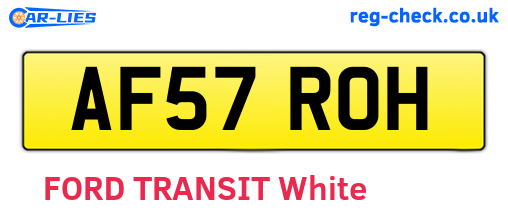 AF57ROH are the vehicle registration plates.