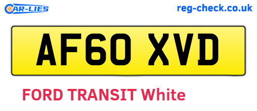 AF60XVD are the vehicle registration plates.