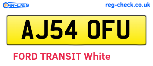 AJ54OFU are the vehicle registration plates.