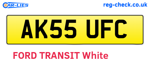 AK55UFC are the vehicle registration plates.