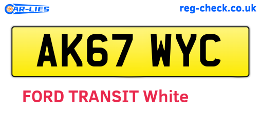 AK67WYC are the vehicle registration plates.